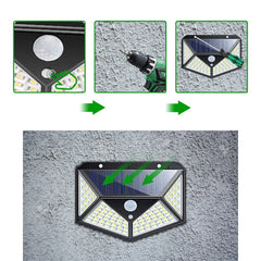 4 pièces Lampe solaire recharge 641006 capteur mouvement 100 angle LED 270