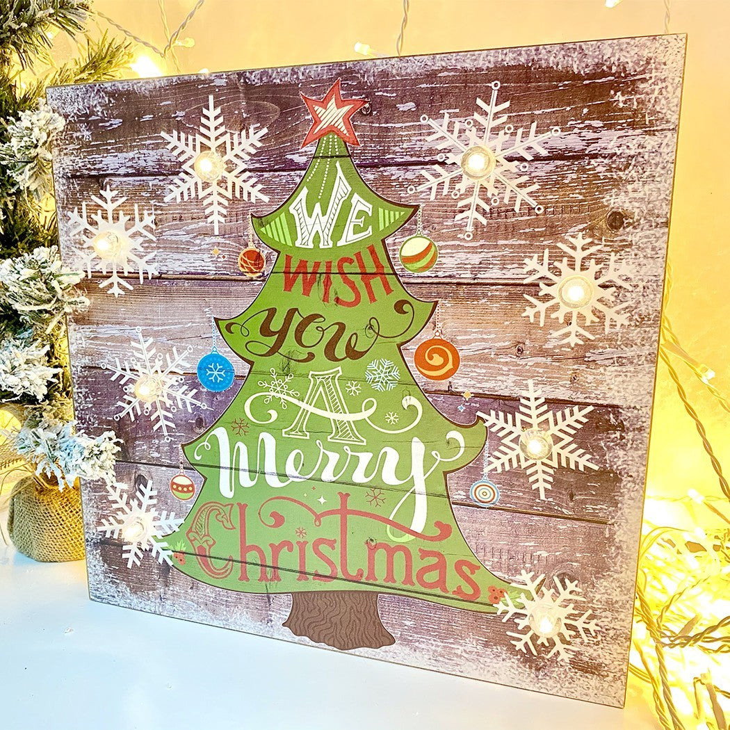 Tableau de Noël ARBRE CLASSIC 782312 avec lumières 35x35x4cm décorations de Noël