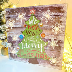 Tableau de Noël ARBRE CLASSIC 782312 avec lumières 35x35x4cm décorations de Noël