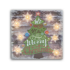 Tableau de Noël ARBRE CLASSIC 782312 avec lumières 35x35x4cm décorations de Noël