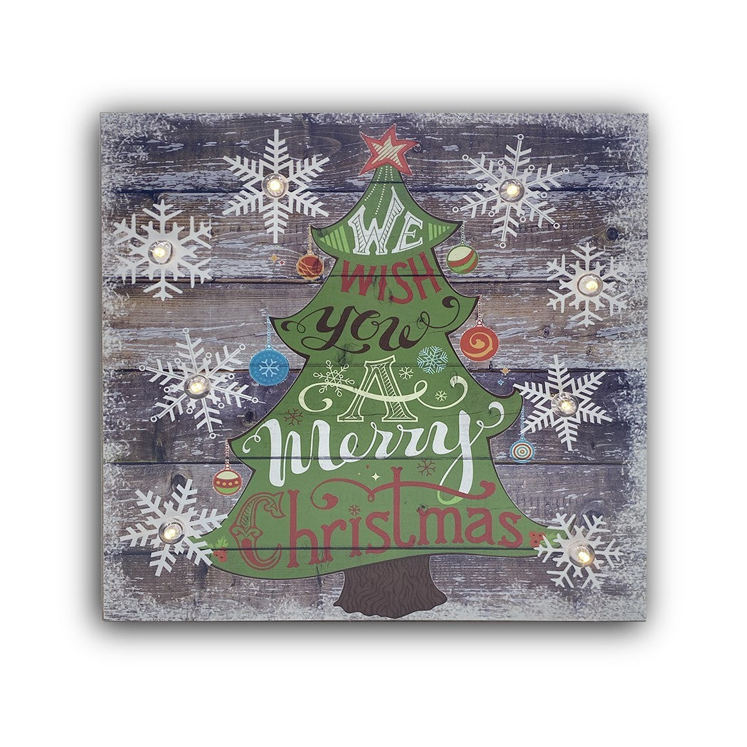 Tableau de Noël ARBRE CLASSIC 782312 avec lumières 35x35x4cm décorations de Noël