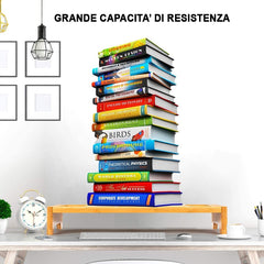 Organisateur de table support d’ordinateur multifonction en bois 60x30xH8 cm