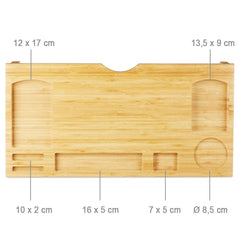 Organisateur de table support d’ordinateur multifonction en bois 60x30xH8 cm