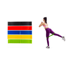 Set 5 pièces élastiques de couleur pour le fitness 187493 bandes de résistance