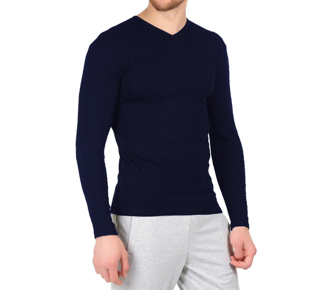VKA27 Sous-pull modèle CARTER col en V pour homme effet thermique