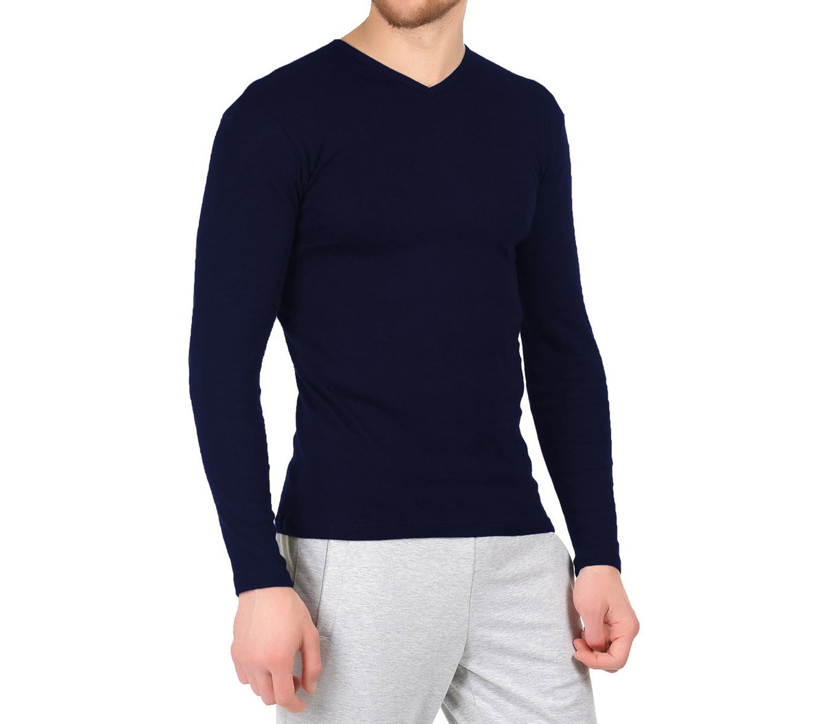 VKA27 Sous-pull modèle CARTER col en V pour homme effet thermique