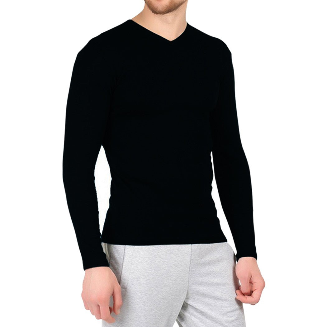 VKA27 Pack de 5 sous-pulls CARTER pour homme slim fit effet thermique col en V
