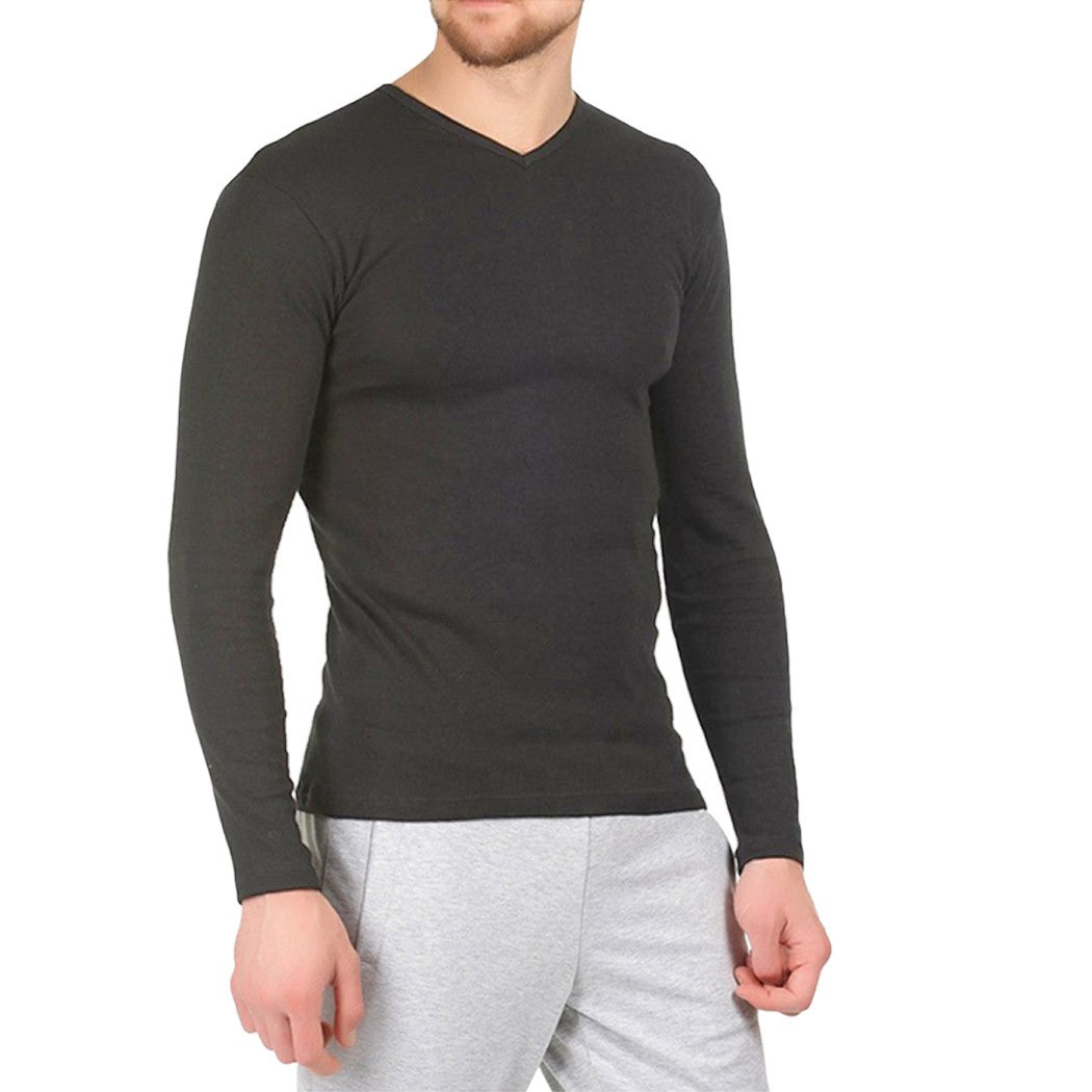 VKA27 Pack de 5 sous-pulls CARTER pour homme slim fit effet thermique col en V