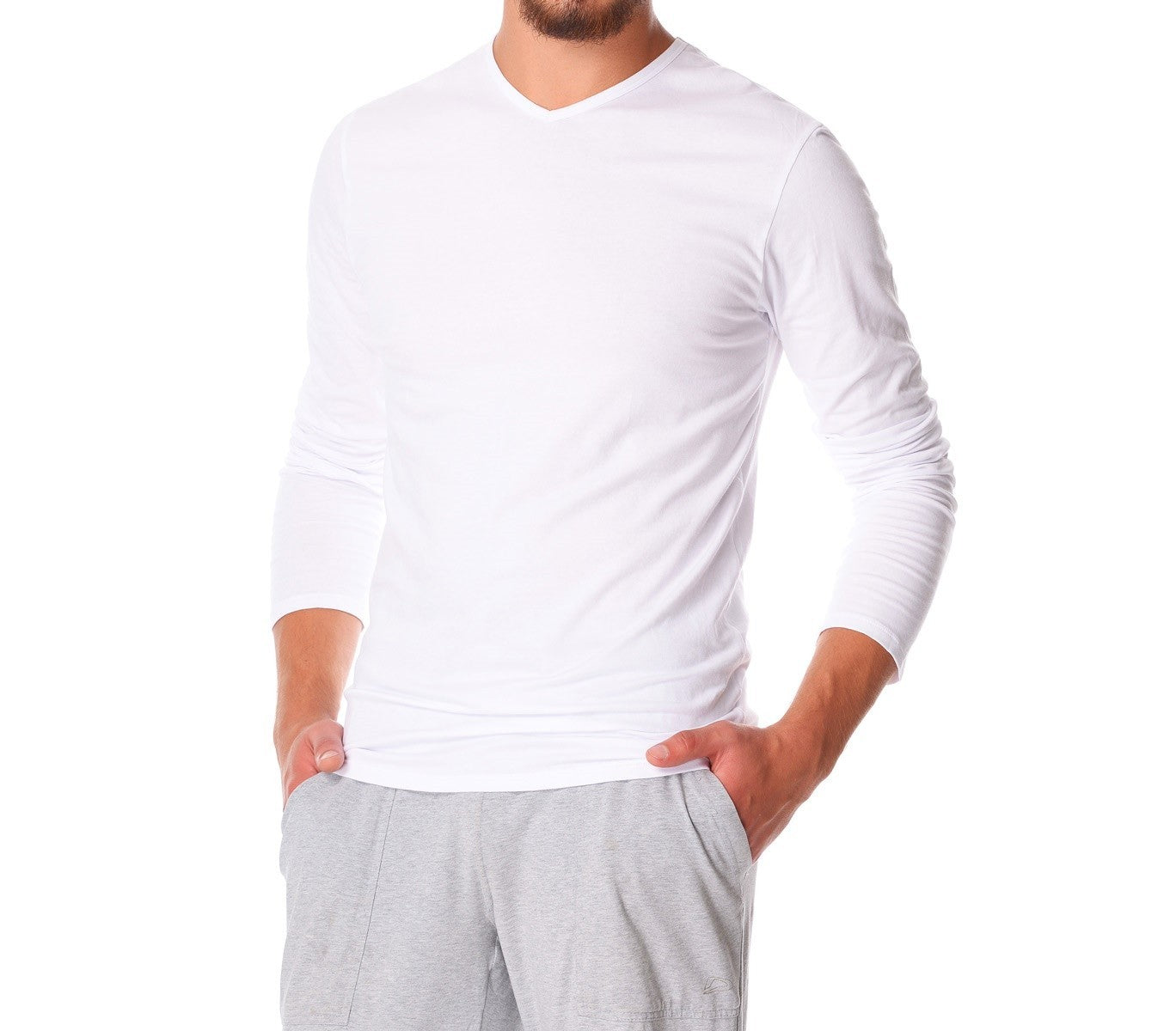 VKA27 Pack de 5 sous-pulls CARTER pour homme slim fit effet thermique col en V