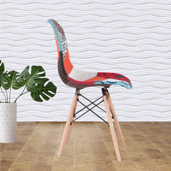 Ensemble de 2 chaises Fantasy tissu Patchwork 48x54x85cm avec des jambes en bois