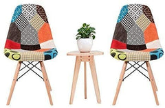 Ensemble de 2 chaises Fantasy tissu Patchwork 48x54x85cm avec des jambes en bois