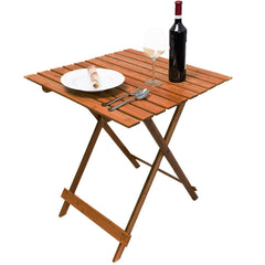 Table pliante 80 x 60 cm bois couleur noyer MAS116 pliable de jardin