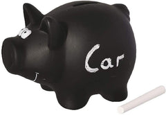Tirelire en céramique 370104 porte-pièces de porc noir avec la craie pour écrire