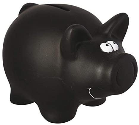 Tirelire en céramique 370104 porte-pièces de porc noir avec la craie pour écrire