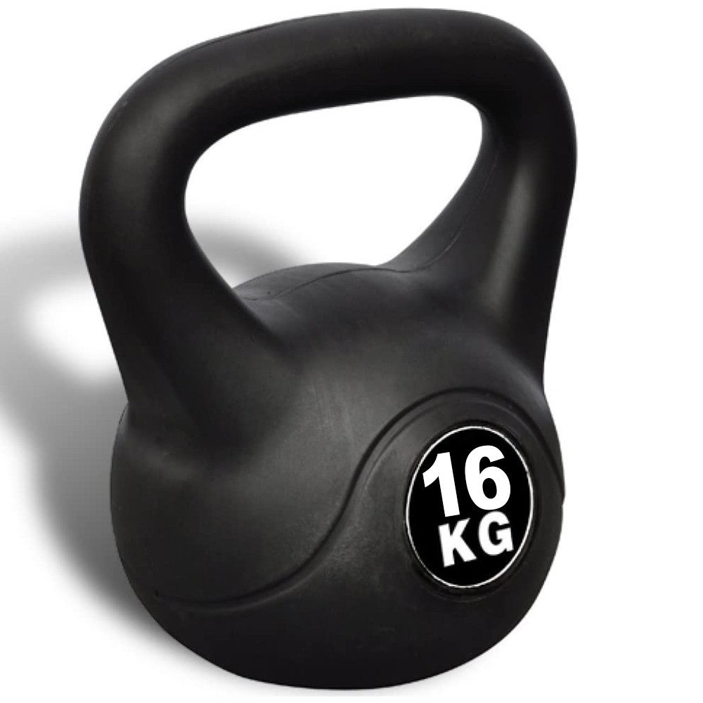 Kettlebell Fitness De 16kg En Pvc Avec Sable Et Poignée Anti-frottement
