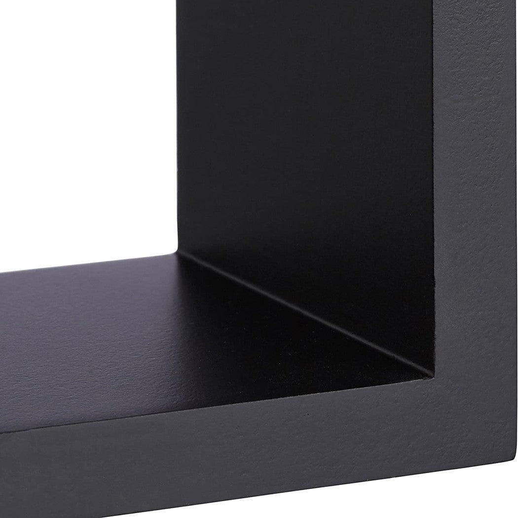 Set de 3 étagères cube et rectangle en bois NOIR 547144 accessoires de montage