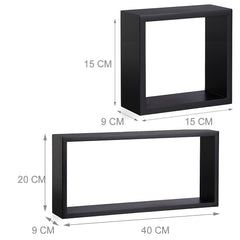 Set de 3 étagères cube et rectangle en bois NOIR 547144 accessoires de montage