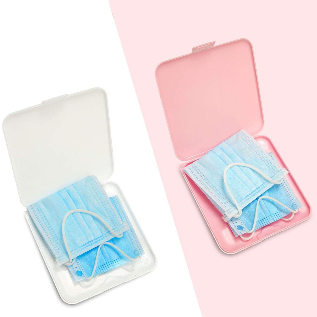 Porte-masques étui en plastique antibactérien couvercle de poche réutilisable