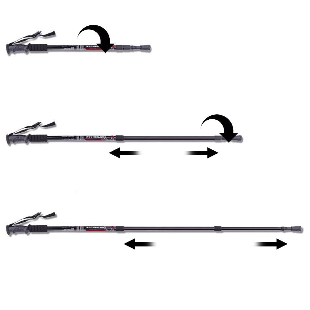 Bâtons de Trekking réglables de 65 à 135 cm 187516 avec poignée antidérapante