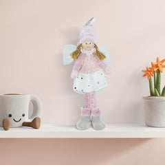 Fée décorative, tissu couleur blanche et rose art. 234046 haute 30 cm de Pâques