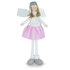 Fée décorative tissu de couleur blanche et rose art. 234045 haute 50cm de Pâques