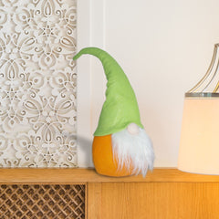 Gnome Avec Chapeau 234044 vert et orange de 46 Cm en tissu avec barbe de Pâques