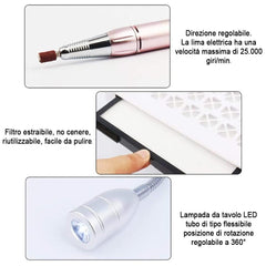 Machine à fraiser les ongles professionnel 4 en 1 art. 101434 avec lampe, outils