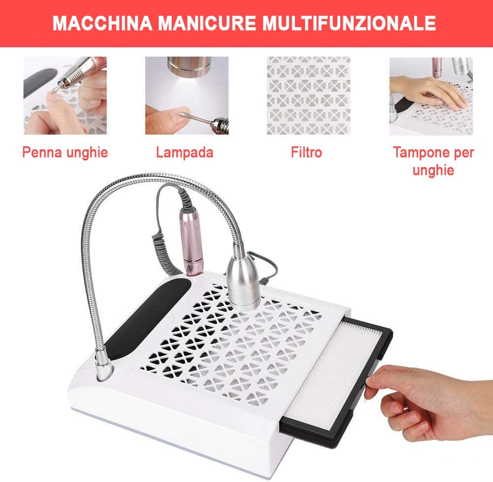 Machine à fraiser les ongles professionnel 4 en 1 art. 101434 avec lampe, outils