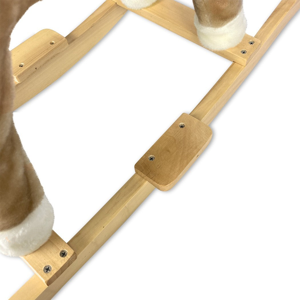 Cheval à bascule avec sons et mouvement 720400 BEIGE en peluche douce