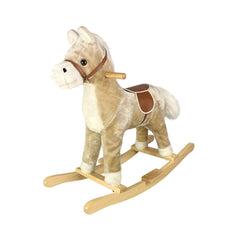 Cheval à bascule avec sons et mouvement 720400 BEIGE en peluche douce