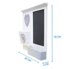 Organisateur mural porte-lettres en bois art. 444115 avec tableau blanc