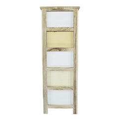 Armoire en bois avec motif géométrique 5 tiroirs 40x29xH90cm Art. 398003