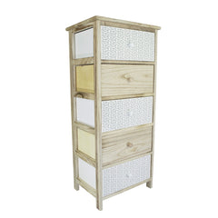Armoire en bois avec motif géométrique 5 tiroirs 40x29xH90cm Art. 398003
