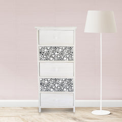 Armoire en bois blanc en forme de coeur poignée 398007 5 tiroirs 40x29xH90 cm