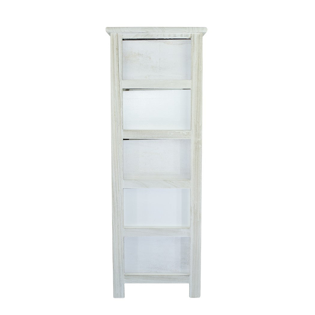 Armoire en bois blanc en forme de coeur poignée 398007 5 tiroirs 40x29xH90 cm