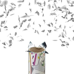 Canon à confettis blancs taille L 60 cm NY132 pour fêtes événements