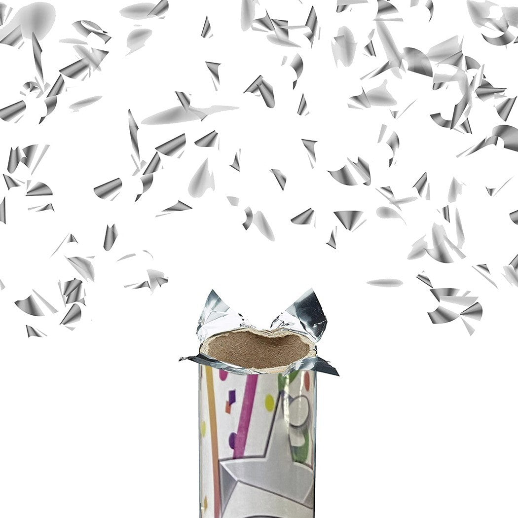 Canon confettis blancs taille XL 80 cm NY133 pour fêtes événements