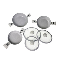 DGBAVARIA set tegami 17pz 20-24-28 cm 255030 GRIS poignées amovibles et louches