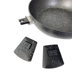 DGBAVARIA set poêles 17pz 20-24-28 cm 255028 NOIR poignées amovibles et louches