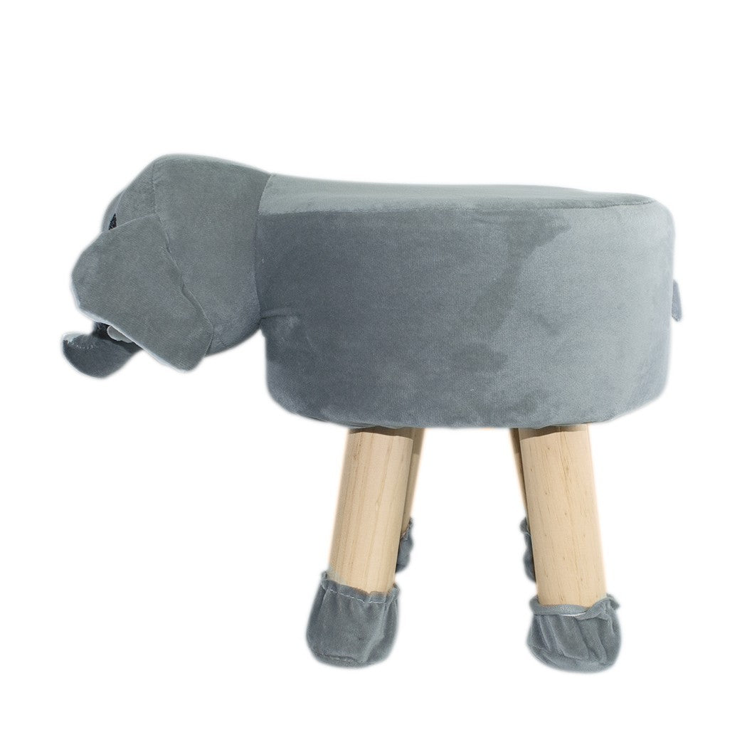 Pouf en tissu souple 372025 en forme d’éléphant en bois et tissu 40x27xH30 cm