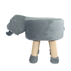 Pouf en tissu souple 372025 en forme d’éléphant en bois et tissu 40x27xH30 cm