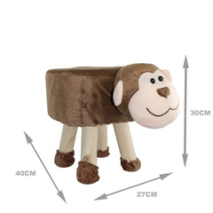 Pouf en tissu souple 372025 en forme de singe en bois et tissu 40x27xH30 cm