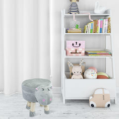 Pouf en tissu souple 372026 forme Hippopotame en bois et tissu 40x27xH40 cm