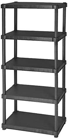 Étagère modulaire en plastique OCÉAN avec 5 étagères 30x80xH188 cm résine Noir