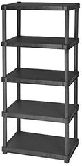 Étagère modulaire en plastique OCÉAN avec 5 étagères 30x80xH188 cm résine Noir