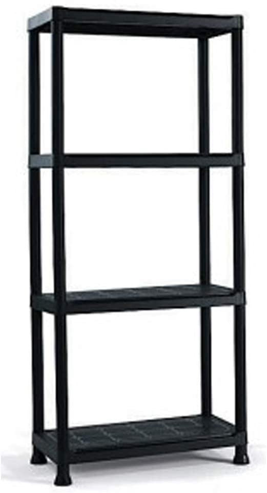 Étagère modulaire en plastique KRONOS avec 4 étagères 60x30xH143 cm résine NOIR