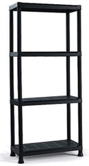 Étagère modulaire en plastique KRONOS avec 4 étagères 60x30xH143 cm résine NOIR