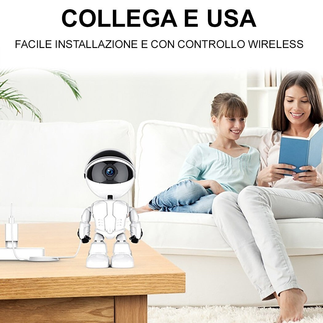 Robot caméscope wifi 2MP 490248 HD 1280x1080 et contrôle à distance, suivi