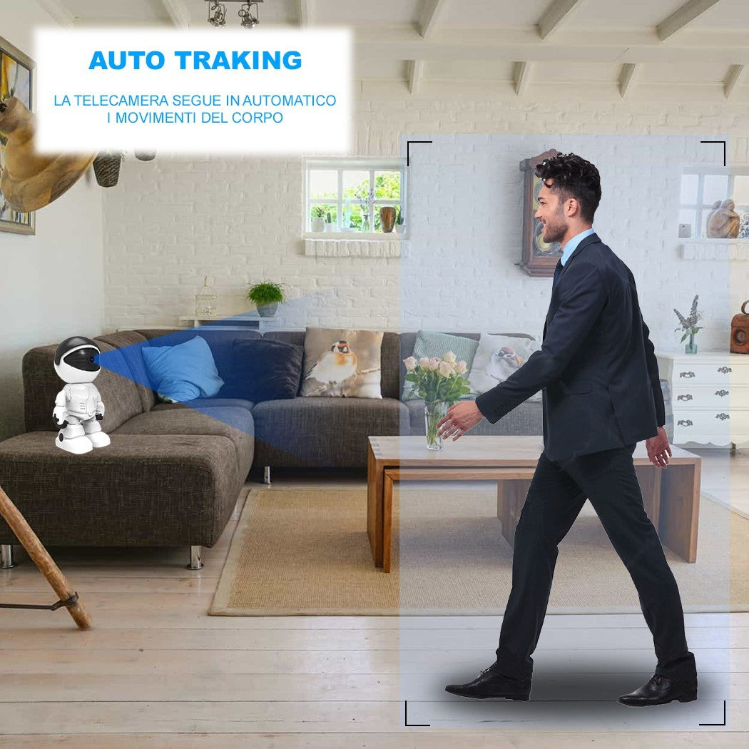 Robot caméscope wifi 2MP 490248 HD 1280x1080 et contrôle à distance, suivi