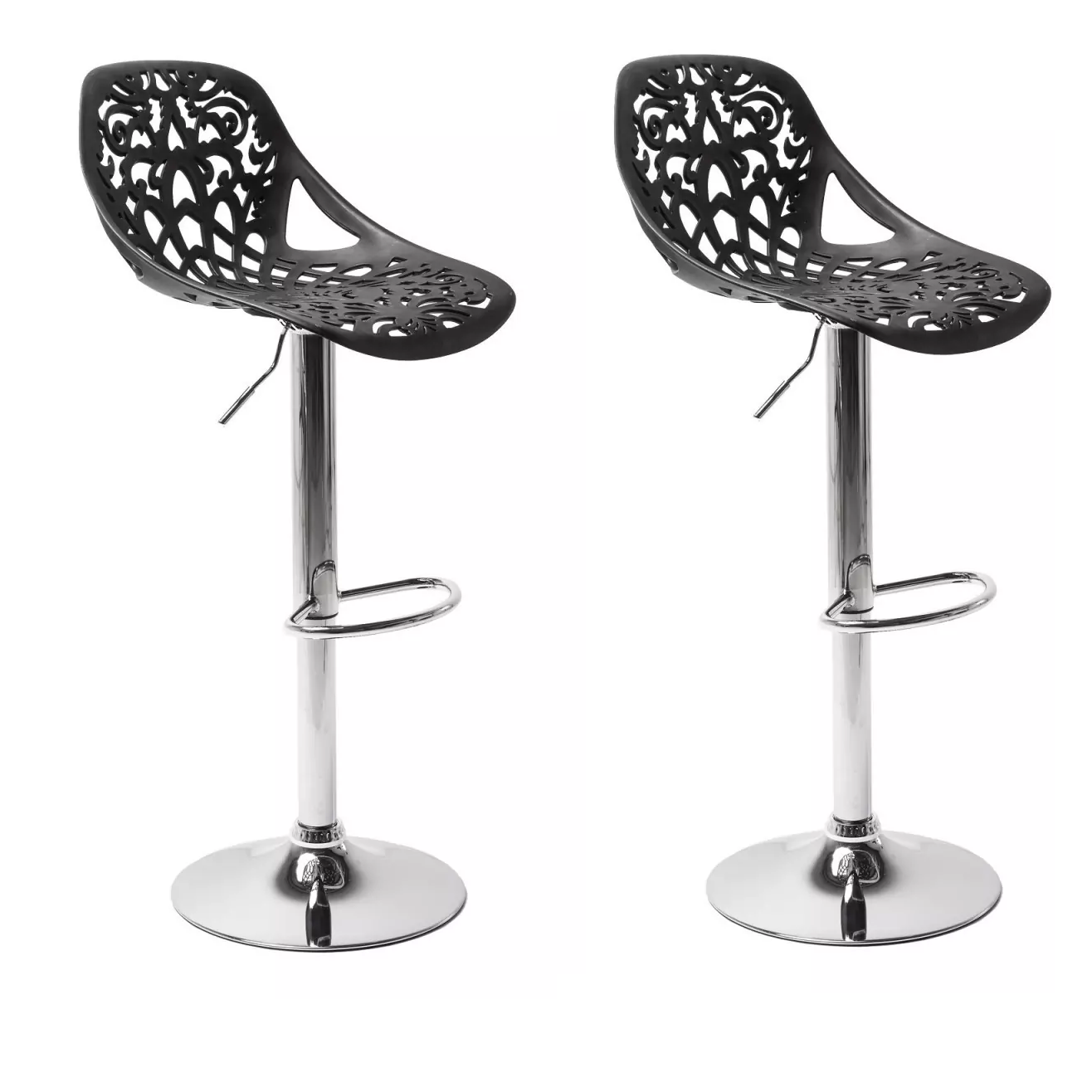 Set 2 pièces Tabouret snack-bar pivotant en polypropylène GIGLIO H79cm